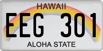 HI license plate EEG301