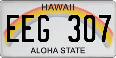 HI license plate EEG307