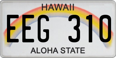 HI license plate EEG310