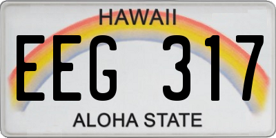 HI license plate EEG317