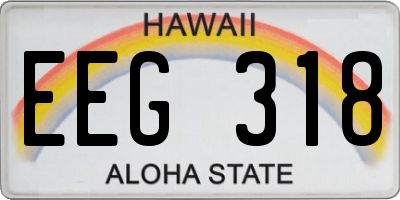HI license plate EEG318