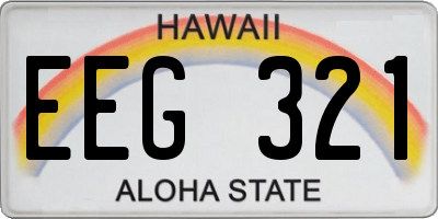 HI license plate EEG321