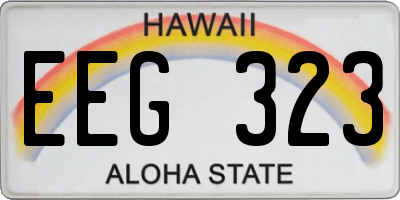 HI license plate EEG323