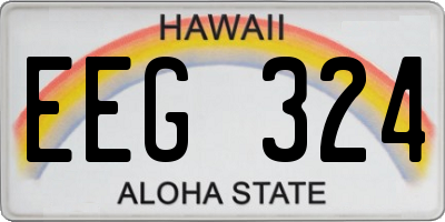 HI license plate EEG324