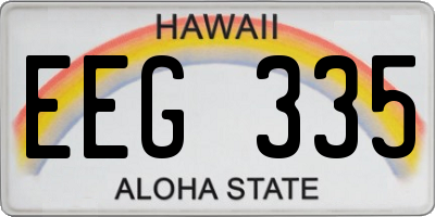 HI license plate EEG335