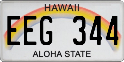 HI license plate EEG344