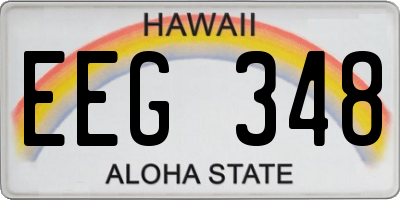 HI license plate EEG348