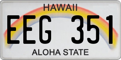 HI license plate EEG351