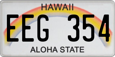 HI license plate EEG354