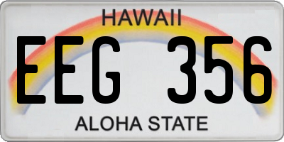 HI license plate EEG356