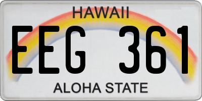 HI license plate EEG361
