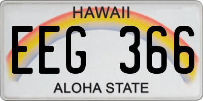 HI license plate EEG366