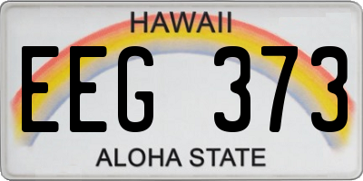 HI license plate EEG373