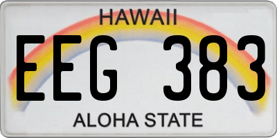 HI license plate EEG383