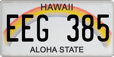 HI license plate EEG385