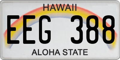 HI license plate EEG388