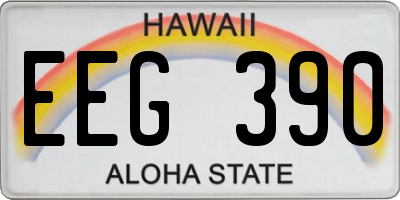 HI license plate EEG390