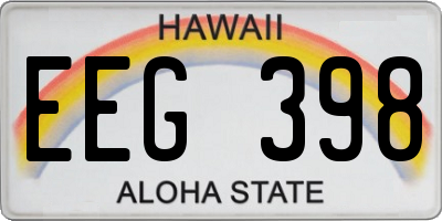 HI license plate EEG398