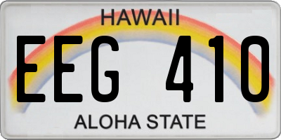 HI license plate EEG410