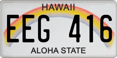 HI license plate EEG416