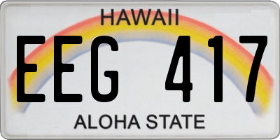 HI license plate EEG417