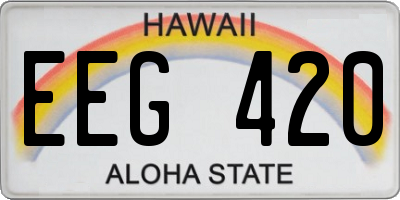 HI license plate EEG420