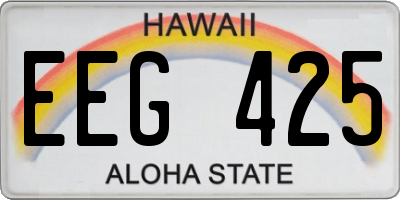 HI license plate EEG425