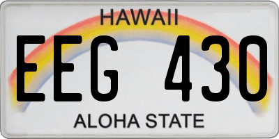 HI license plate EEG430