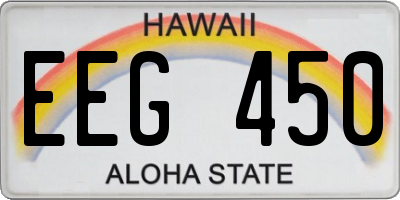 HI license plate EEG450