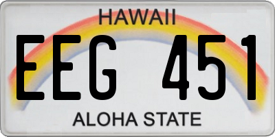 HI license plate EEG451