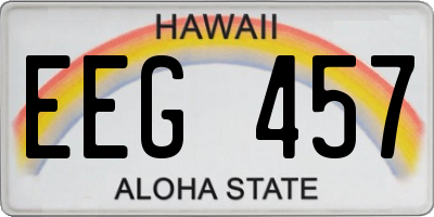 HI license plate EEG457