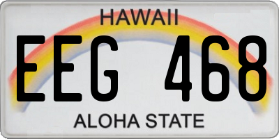 HI license plate EEG468