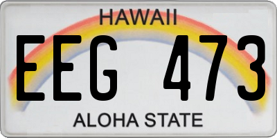 HI license plate EEG473
