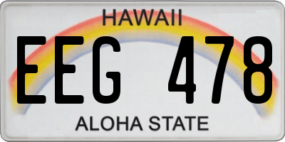 HI license plate EEG478