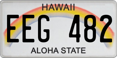 HI license plate EEG482