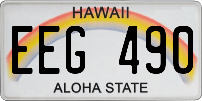 HI license plate EEG490
