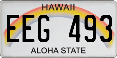 HI license plate EEG493