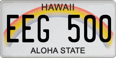 HI license plate EEG500
