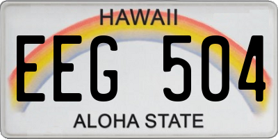 HI license plate EEG504