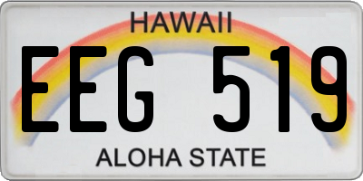 HI license plate EEG519