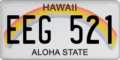 HI license plate EEG521