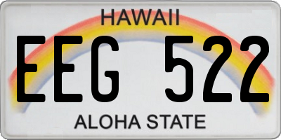 HI license plate EEG522