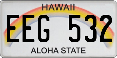 HI license plate EEG532