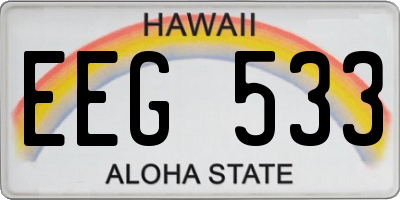 HI license plate EEG533