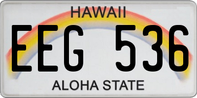 HI license plate EEG536