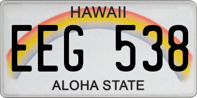 HI license plate EEG538