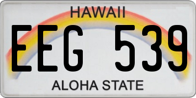 HI license plate EEG539