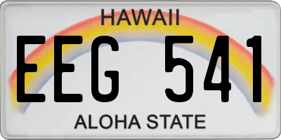HI license plate EEG541