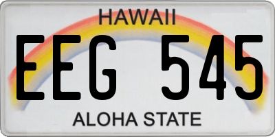 HI license plate EEG545
