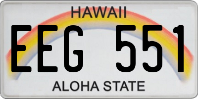 HI license plate EEG551